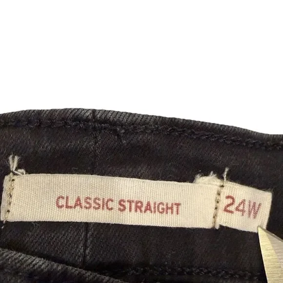 Levi’s Jeans Women’s Classic Straight Fit Size 24W Denim Stretch Dark Wash - Picture 8 of 13